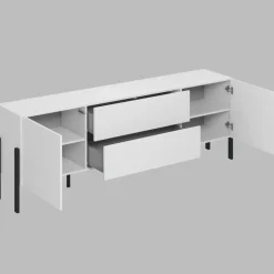 Mobile TV 200x70h cm 2 ante 2 cassetti moderno bianco Simple