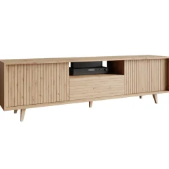 Mobile TV 180x52h cm 2 ante design rustico cannettato rovere Branch