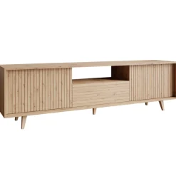 Mobile TV 180x52h cm 2 ante design rustico cannettato rovere Branch