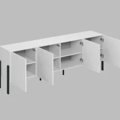 Mobile TV 200x70h cm 4 ante moderno bianco Simple