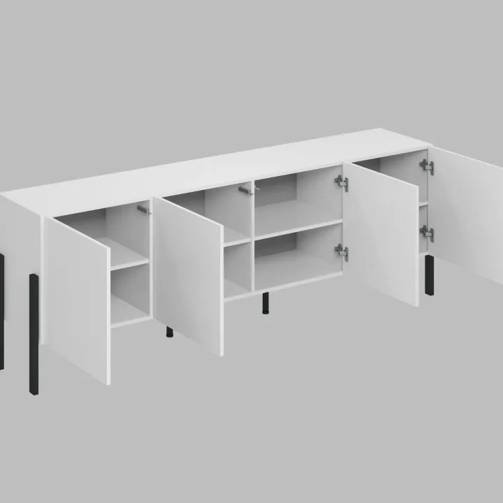 Mobile TV 200x70h cm 4 ante moderno bianco Simple