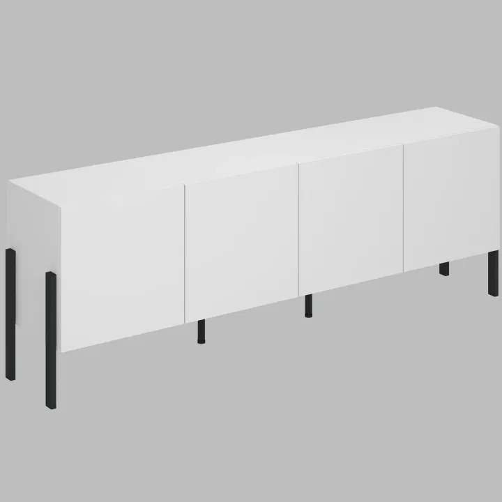 Mobile TV 200x70h cm 4 ante moderno bianco Simple