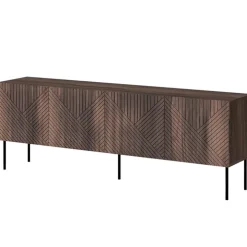 Mobile TV 191x58h cm 4 ante noce scuro con frontali serigrafati Savanna