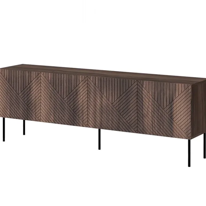 Mobile TV 191x58h cm 4 ante noce scuro con frontali serigrafati Savanna
