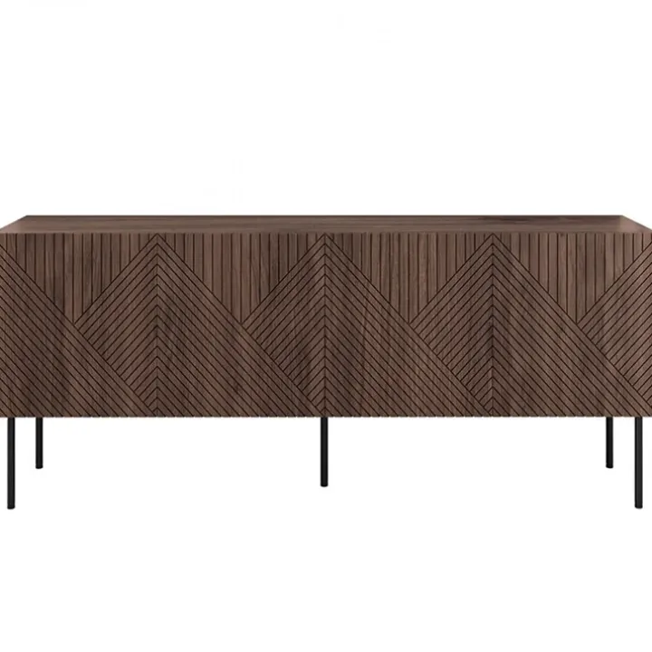Mobile TV 191x58h cm 4 ante noce scuro con frontali serigrafati Savanna