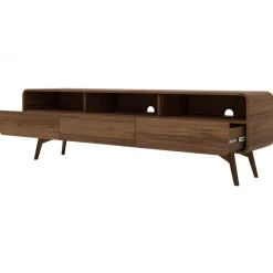 Mobile tv 180x53h cm 3 cassetti 3 vani a vista rovere scuro Walden