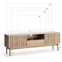 Mobile TV 159x53h cm design cannettato rovere Colby