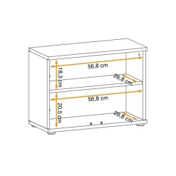Modulo basso ingresso 60x46h cm 2 ante rovere sonoma California Gihome®