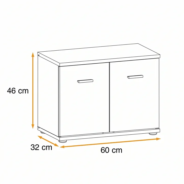 Modulo basso ingresso 60x46h cm 2 ante rovere sonoma California Gihome®
