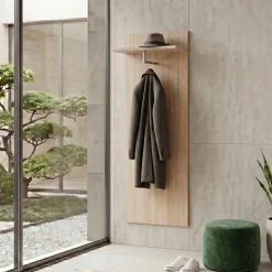 Pannello parete con mensola e appendiabiti 60x157h cm rovere sonoma California Gihome®