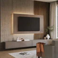 Pannello porta tv 180x100h cm marrone bronzo Sunset