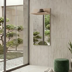 Pannello specchio con mensola 60x106h cm rovere sonoma California Gihome®