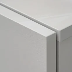 Parete attrezzata con biocamino 160x120h cm pannello effetto geometrico grigio perla rovere Luvox