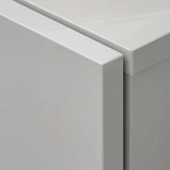 Parete attrezzata con biocamino 160x120h cm pannello effetto cannettato grigio perla rovere Luvox
