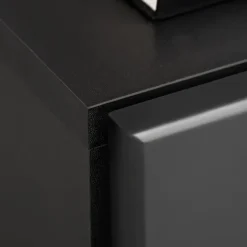 Parete attrezzata con camino elettrico 250x170h cm nero grigio Giotto
