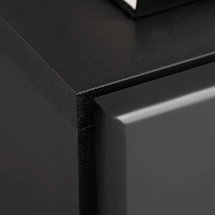 Parete attrezzata con camino elettrico 250x170h cm nero grigio Giotto