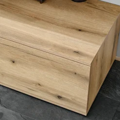 Parete attrezzata soggiorno 280x180h cm moderna nero opaco rovere Linex