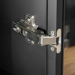 Parete attrezzata soggiorno 280x180h cm moderna nero opaco rovere Linex