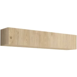 Parete attrezzata sospesa 160x150h cm con biocamino rovere Ignis 2 Gihome®