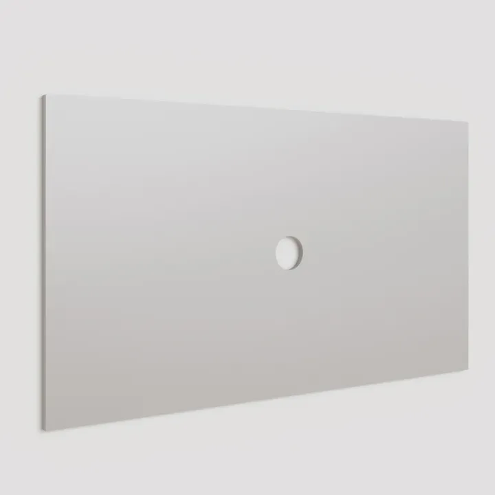 Parete attrezzata sospesa 276x260h cm con pannello cannettato grigio chiaro scuro rovere scuro Sunset Decor 1032