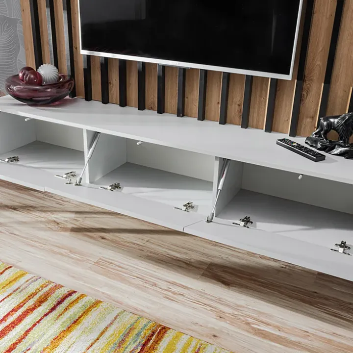 Parete attrezzata sospesa 220x148h cm nero rovere grigio perla Violina