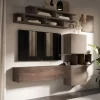 Parete attrezzata sospesa 193x190h cm rovere marrone bronzo Sunset 3