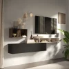 Parete attrezzata sospesa 190x120h cm moderna beige rovere scuro ossido Sunset 87