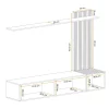 Parete attrezzata sospesa 180x132h cm cannettato nero opaco e rovere Zyra
