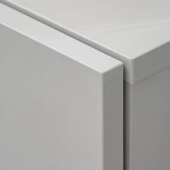 Parete attrezzata sospesa 160x120h cm pannello effetto cannettato grigio perla rovere Luvox