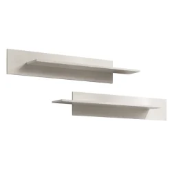 Parete attrezzata sospesa 260x170h cm con biocamino e vetrine beige cashmere Ignis 6 Gihome®