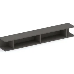 Parete attrezzata sospesa 193x188h cm cannettata ossido nero rovere scuro Sunset Decor 1038