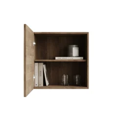Parete attrezzata sospesa 193x188h cm cannettata ossido nero rovere scuro Sunset Decor 1038