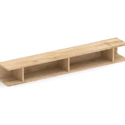 Parete attrezzata sospesa 276x187h cm beige rovere chiaro Sunset Decor 1040