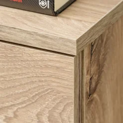 Parete attrezzata sospesa 240x125h cm moderna beige cashmere rovere Nuvia