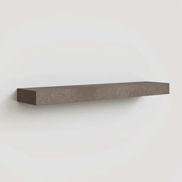 Parete attrezzata sospesa 334x180h cm con pannello cannettato marrone rovere chiaro Sunset Decor 1041
