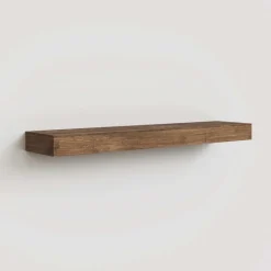 Parete attrezzata sospesa 292x180h cm con pannello cannettato beige rovere scuro Sunset Decor 1042