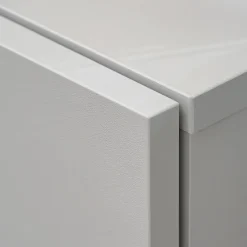 Parete attrezzata sospesa 200x150h cm pannello effetto geometrico grigio perla rovere Luvox