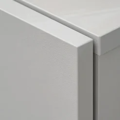 Parete attrezzata sospesa 160x120h cm pannello effetto geometrico grigio perla rovere Luvox