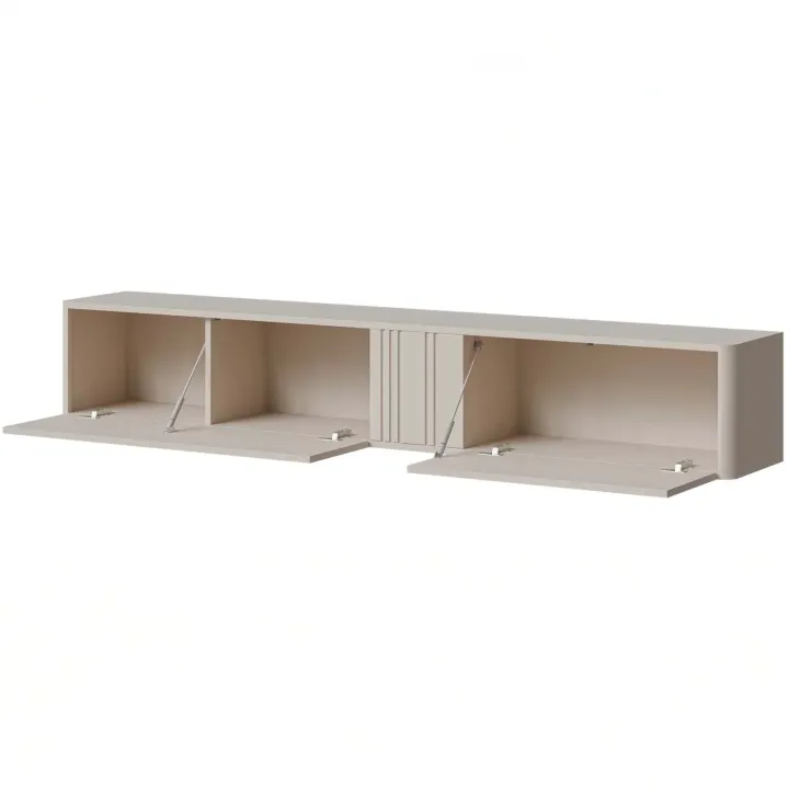 Parete attrezzata sospesa 216x200h cm moderna beige cashmere Bellagio 2