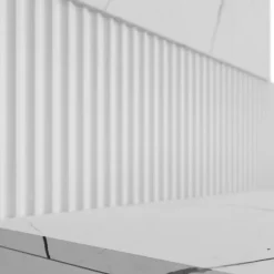 Parete attrezzata sospesa 180x150h cm 3 ante bianco cannettato effetto marmo Ilaria