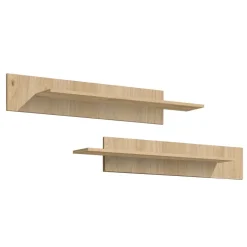 Parete attrezzata sospesa 260x170h cm con biocamino rovere Ignis 5 Gihome®