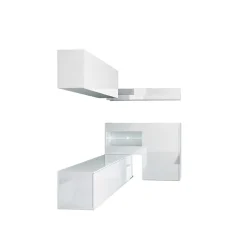 Parete attrezzata 260x167h cm angolare bianco lucido Oslo
