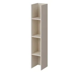 Parete attrezzata 261x194h cm 5 ante a ribalta e 2 librerie a 3 ripiani beige cashmere Arkansas