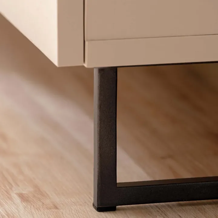 Parete attrezzata 280x200h cm beige cashmere rovere con stampa nera Barcellona