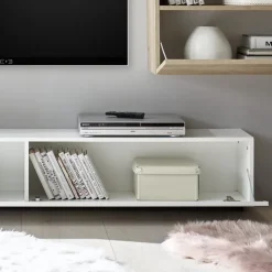 Parete attrezzata 285x187h cm bianco lucido e opaco rovere Steppi 2