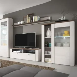Parete attrezzata 325x206h cm bianco frassinato rovere Paloma 2