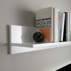 Parete attrezzata 277x200h cm bianco lucido pero soggiorno Invictus