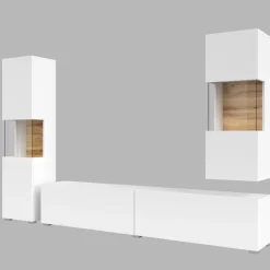 Parete attrezzata 226x140h cm bianco rovere Fusion 2