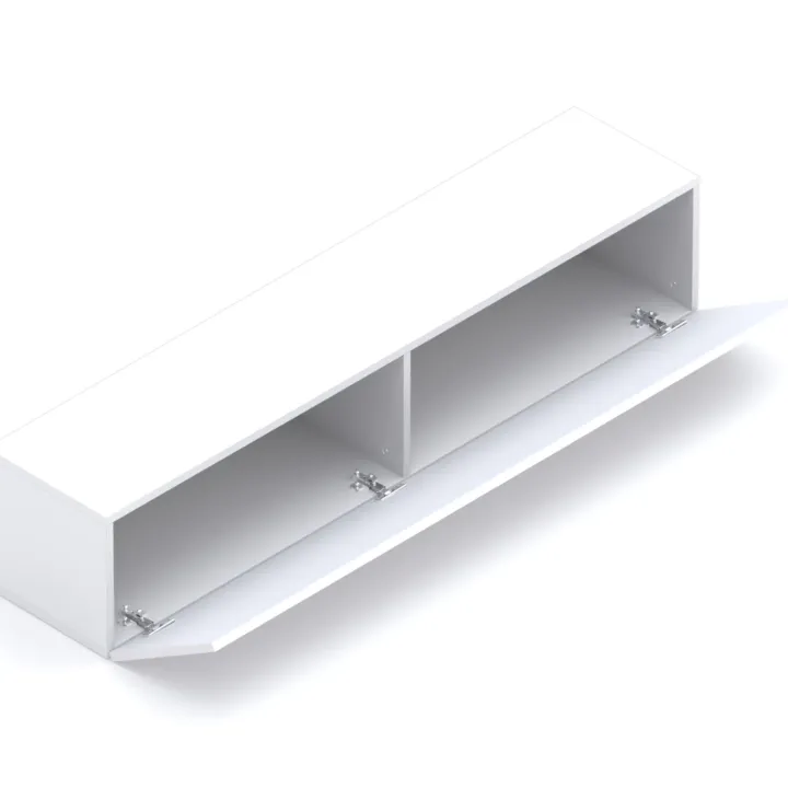 Parete attrezzata 276x200h cm bianco lucido rovere chiaro Sunset 1026