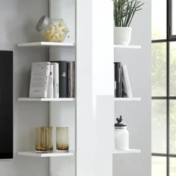 Parete attrezzata 285x187h cm bianco lucido e opaco Steppi 2